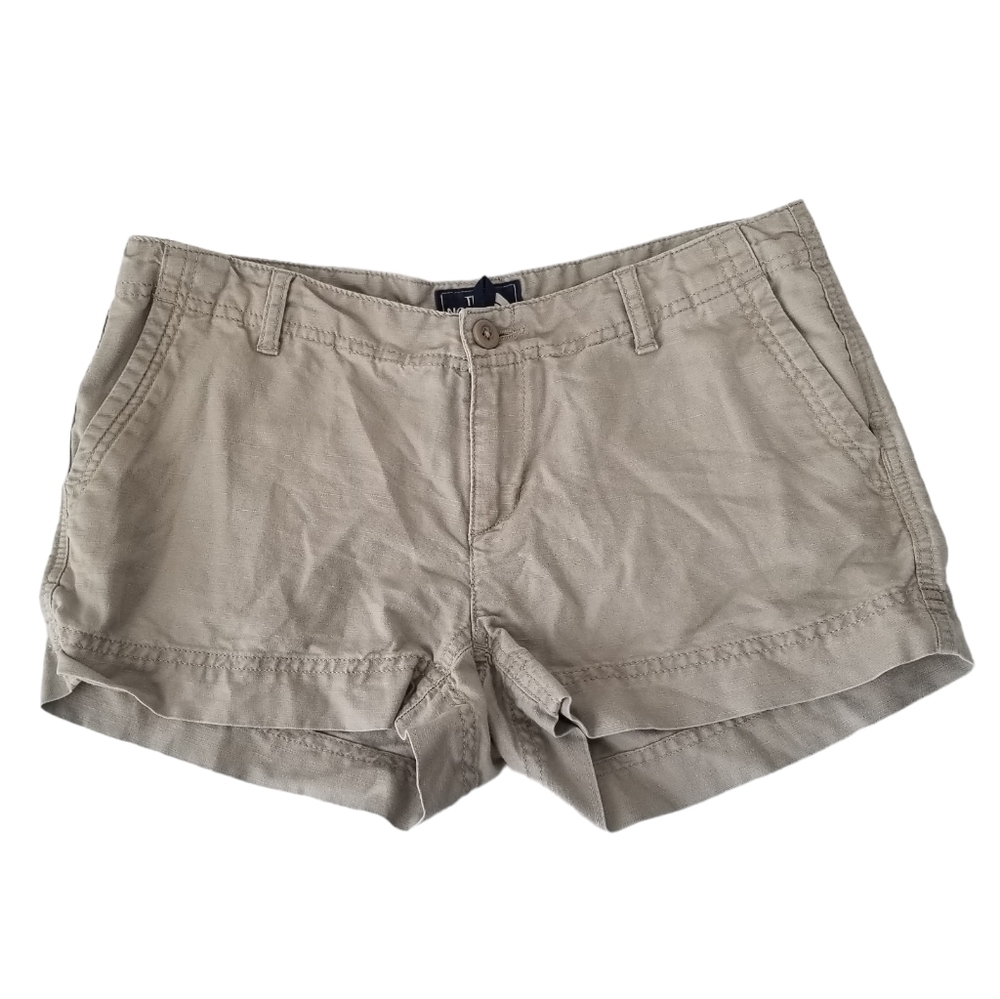 The North Face Linen Blend Khaki Shorts Size 4 Casual Gorpcore Outdoor